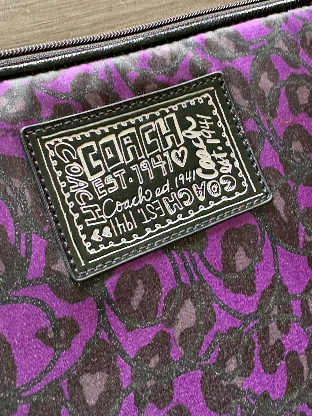 COACH Poppy Purple Ocelot Laptop Sleeve - Picture 4 of 11